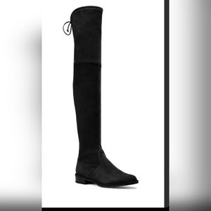 New Stuart Weitzman black suede thigh high boots sz 9.5